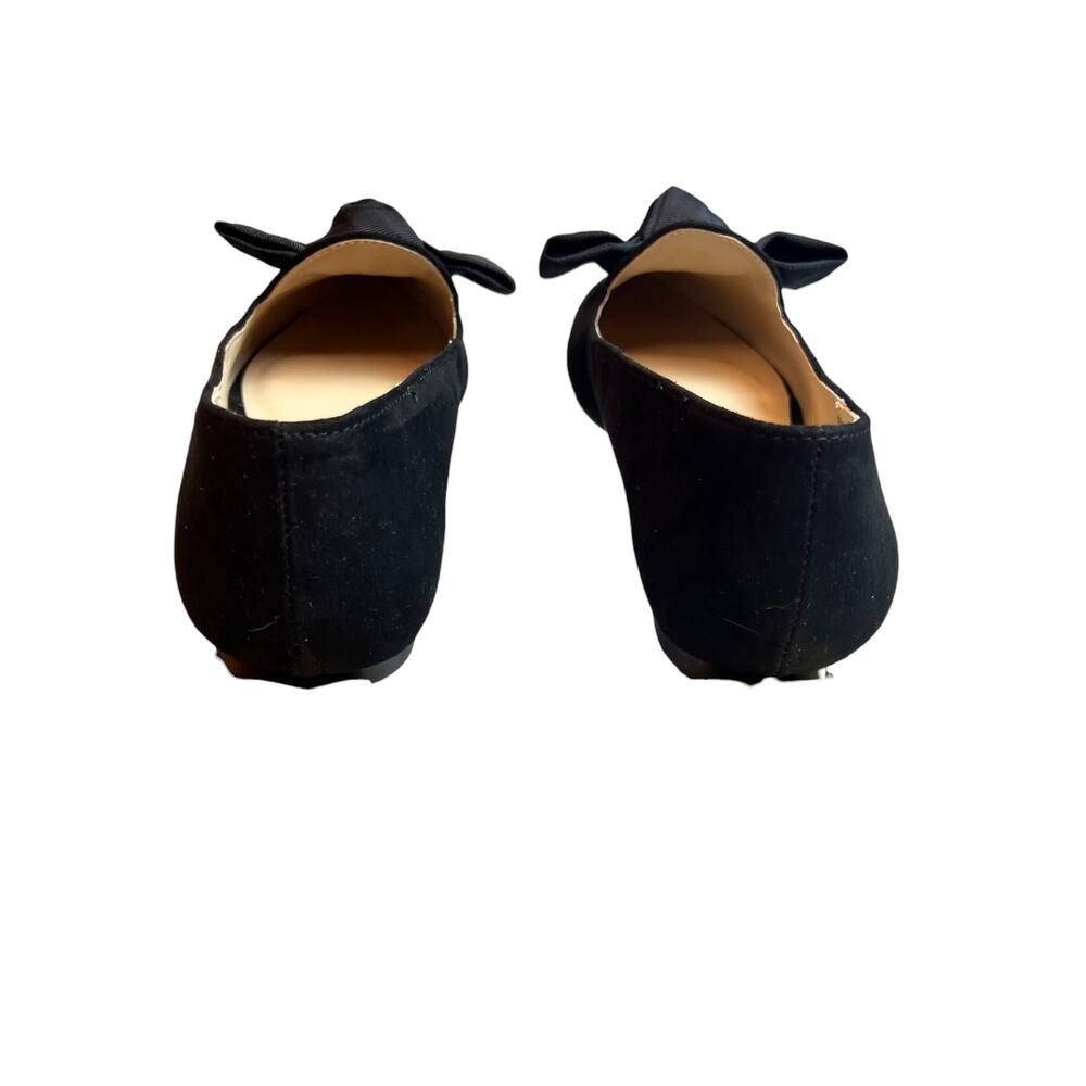 London Rebel Florence Black Pointed Bow Ballet Flats Size 6 NWOB - Picture 3 of 9
